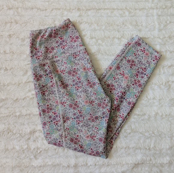 Evolution and Creation Cropped Pink Floral Leggings - Picture 2 of 3